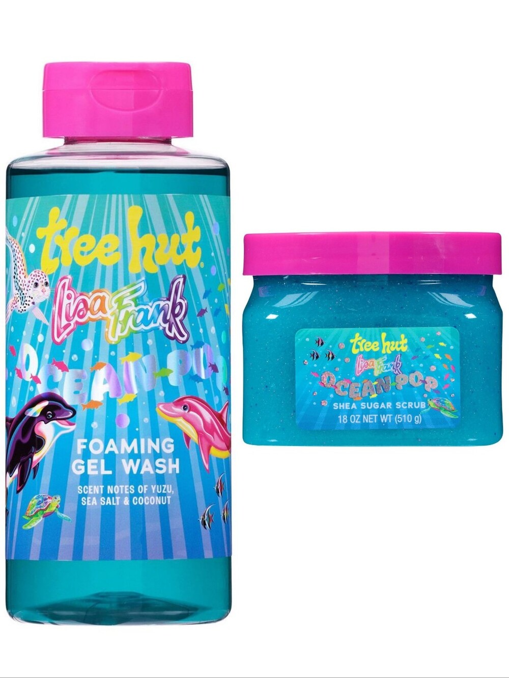 Tree Hut x Lisa Frank Ocean Pop Foaming Gel Wash & Shea Sugar Scrub Set NEW